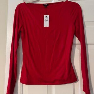 Express Boat Neck Pull Over Top - Small - Red
